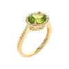 Josephs Jewelers Rings>14K Yellow Gold Oval Peridot and Diamond Ring