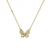 Josephs Jewelers Necklaces And Pendants>14K Yellow Gold Pavé Diamond Butterfly Necklace