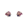 Josephs Jewelers Earrings>14K Yellow Gold Pink & Purple Sapphire and Diamond Earrings