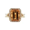 Josephs Jewelers Rings>14K Yellow Gold Precious Topaz and Diamond Halo Ring