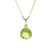 Josephs Jewelers Necklaces And Pendants>14K Yellow Gold Round Peridot Pendant and Chain