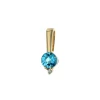 Josephs Jewelers Necklaces And Pendants>14K Yellow Gold Round Swiss Blue Topaz and Diamond Tension Pendant