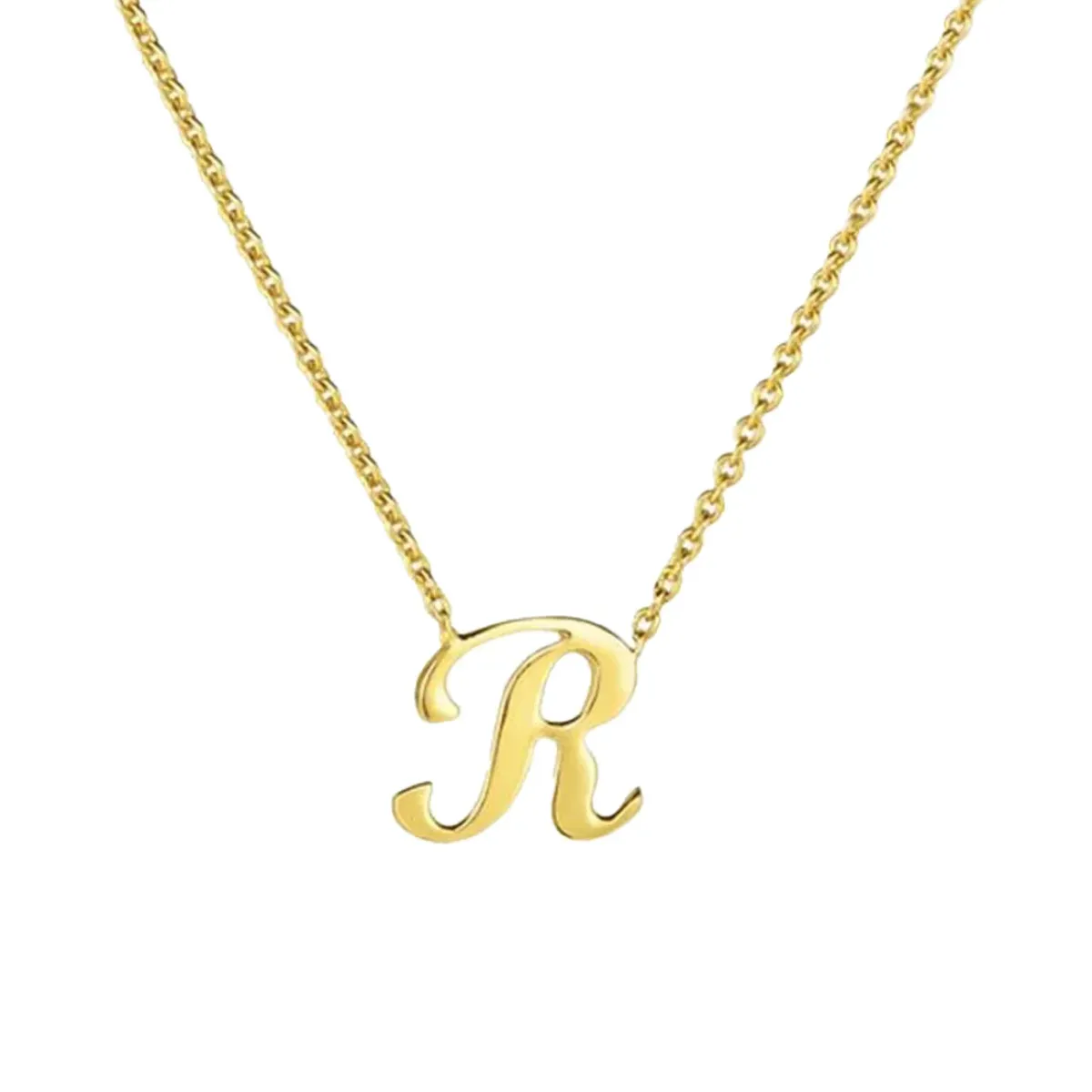 Josephs Jewelers Necklaces And Pendants>18K Yellow Gold Small Script “R” Necklace