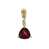 Josephs Jewelers Necklaces And Pendants>14K Yellow Gold Trillion Garnet and Diamond Pendant