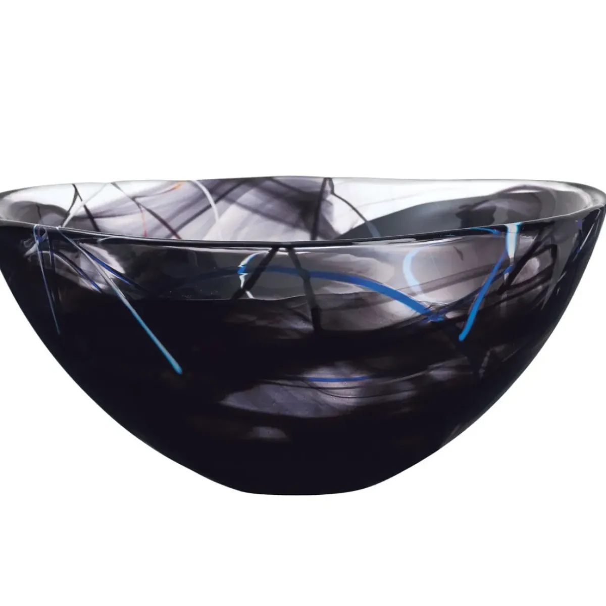 Josephs Jewelers Serveware>KostaBoda – Medium Black Contrast Bowl
