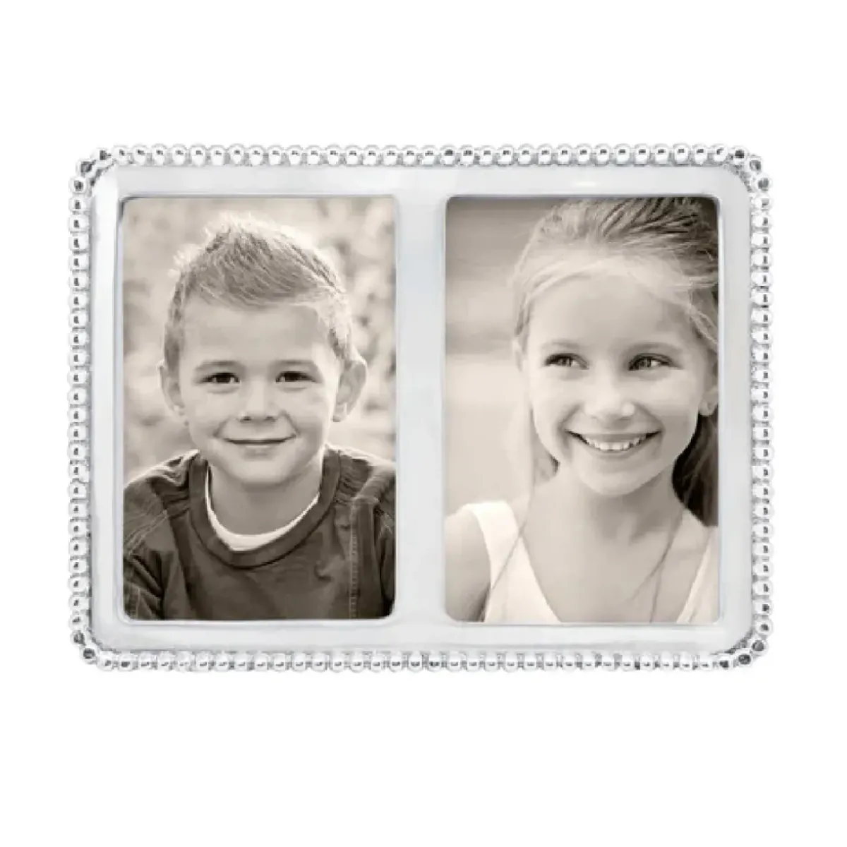 Josephs Jewelers Home Décor>Mariposa – Beaded 4×6 Double Frame
