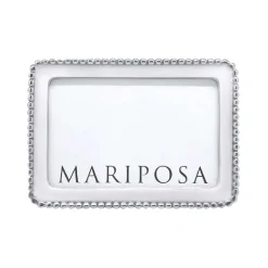 Josephs Jewelers Home Décor>Mariposa – Beaded White 4×6 Frame