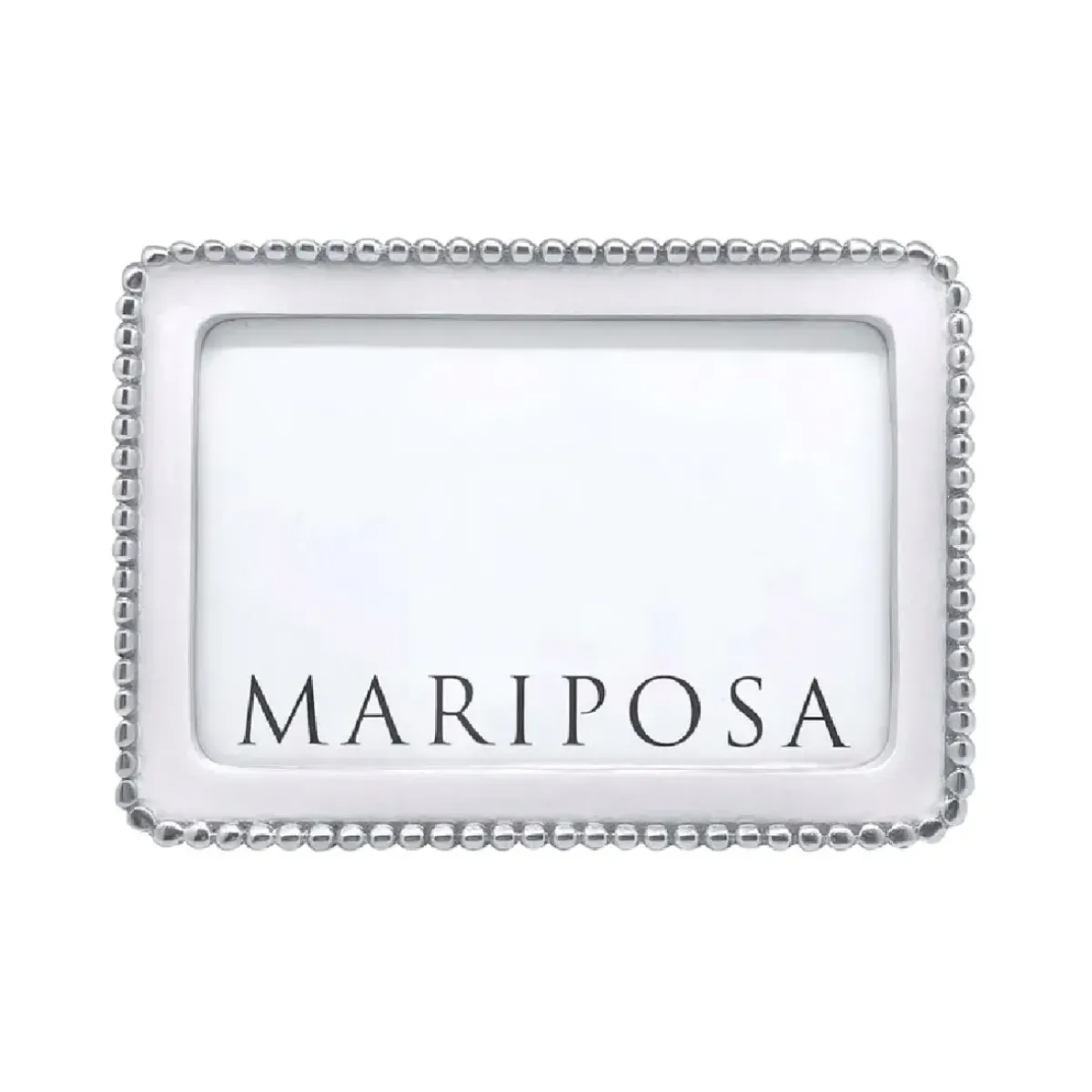 Josephs Jewelers Home Décor>Mariposa – Beaded White 4×6 Frame