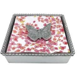Josephs Jewelers Home Décor>Mariposa – Monarch Butterfly Beaded Napkin Box