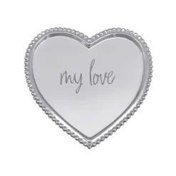 Josephs Jewelers Serveware>Mariposa – “My Love” Beaded Heart Tray