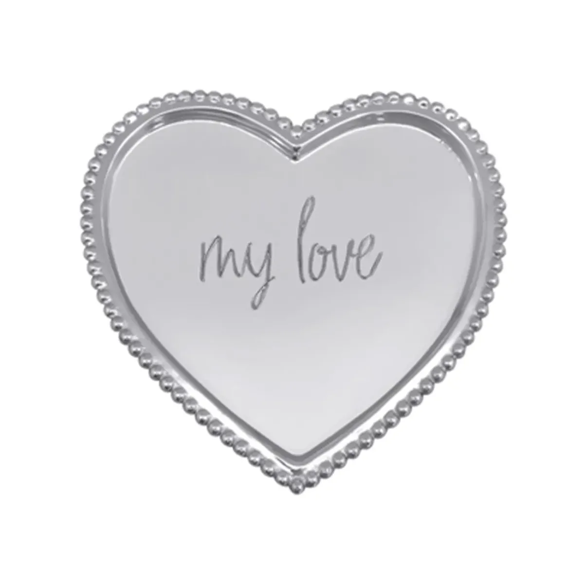Josephs Jewelers Serveware>Mariposa – “My Love” Beaded Heart Tray