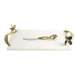 Josephs Jewelers Serveware>Michael Aram – Black Iris Large Cheese Board with Knife