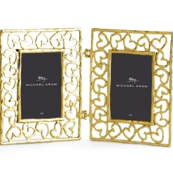 Josephs Jewelers Home Décor>Michael Aram – Gold Heart 2×3 Hinged Frame