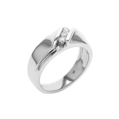Josephs Jewelers Wedding Bands For Men>Platinum 3-Diamond Channel Wedding Band