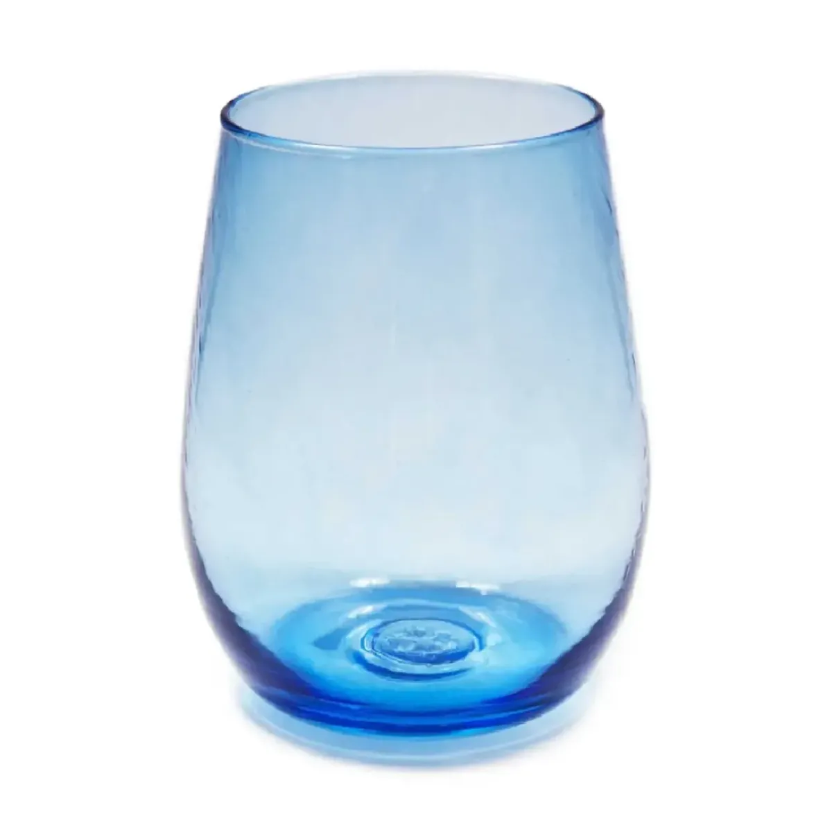 Josephs Jewelers Serveware>Saban Glass – Sheer Stemless Wine: Aquamarine Blue