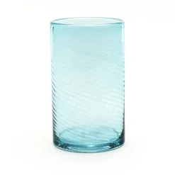 Josephs Jewelers Serveware>Saban Glass – Twisty High Ball: Copper Blue