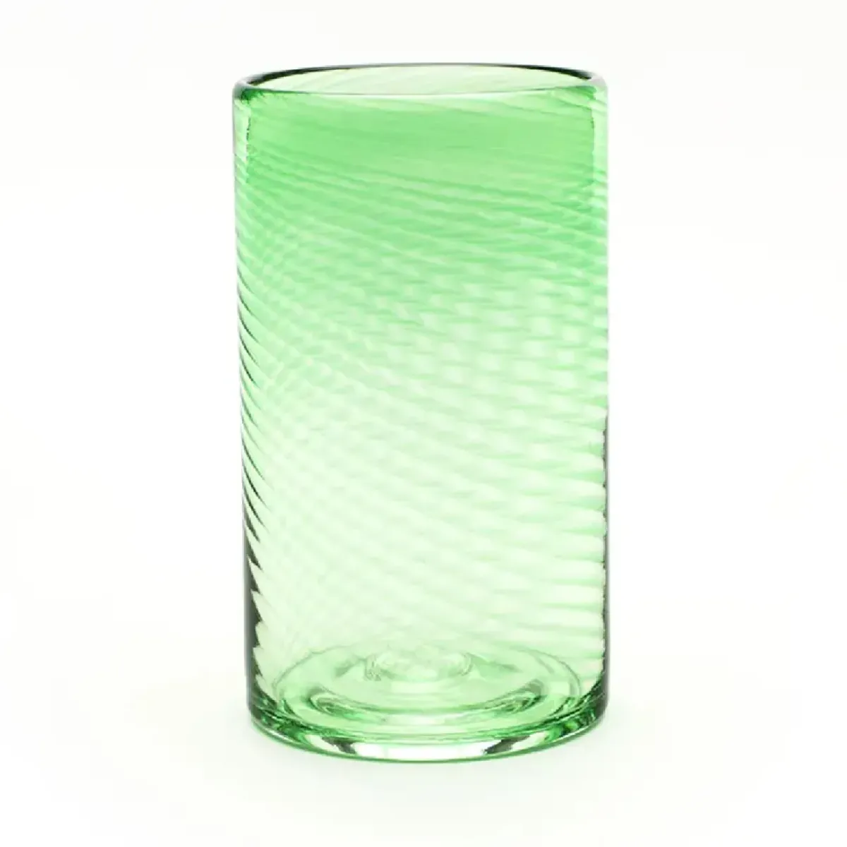 Josephs Jewelers Serveware>Saban Glass – Twisty High Ball: Beryl Green
