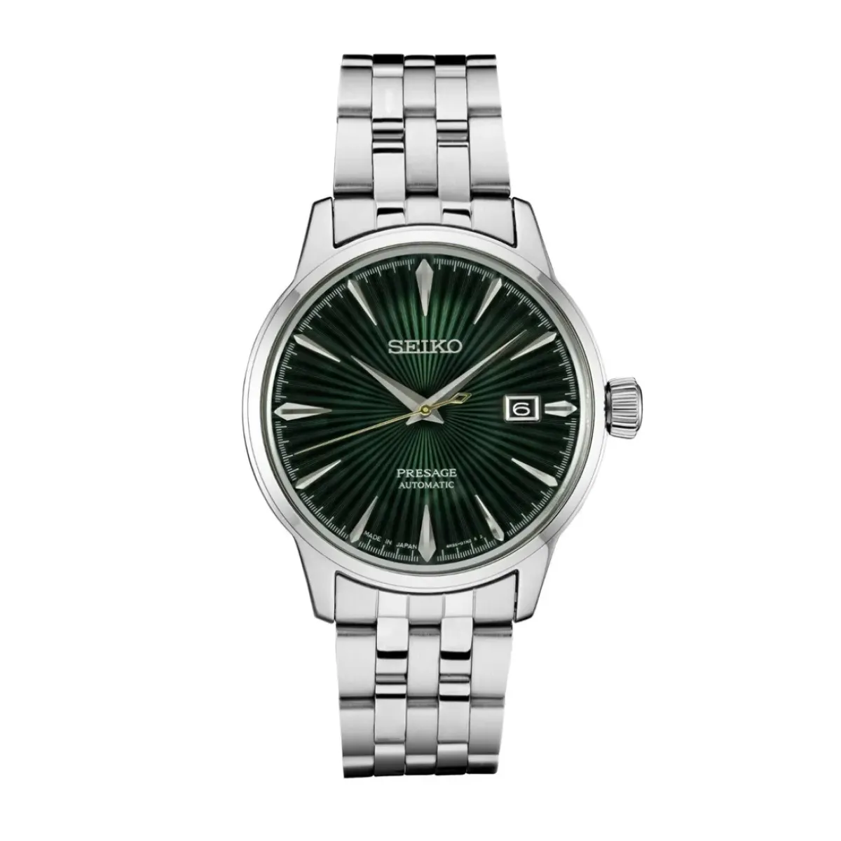 Josephs Jewelers Seiko Watches>Seiko Stainless Steel Green Presage Cocktail Watch