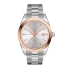 Josephs Jewelers Tissot Watches>Stainless Steel and 18K Rose Gold Tissot Powermatic 80 Silicium Watch