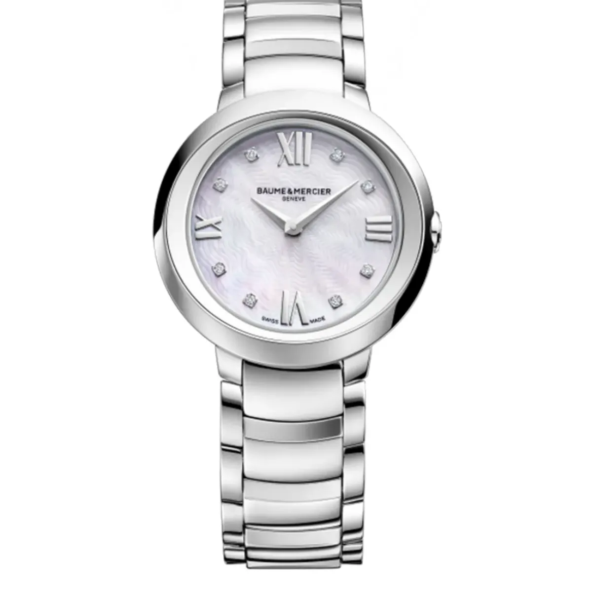 Josephs Jewelers Baume And Mercier Watches>Stainless Steel Baume & Mercier Mother of Pearl Promesse Watch