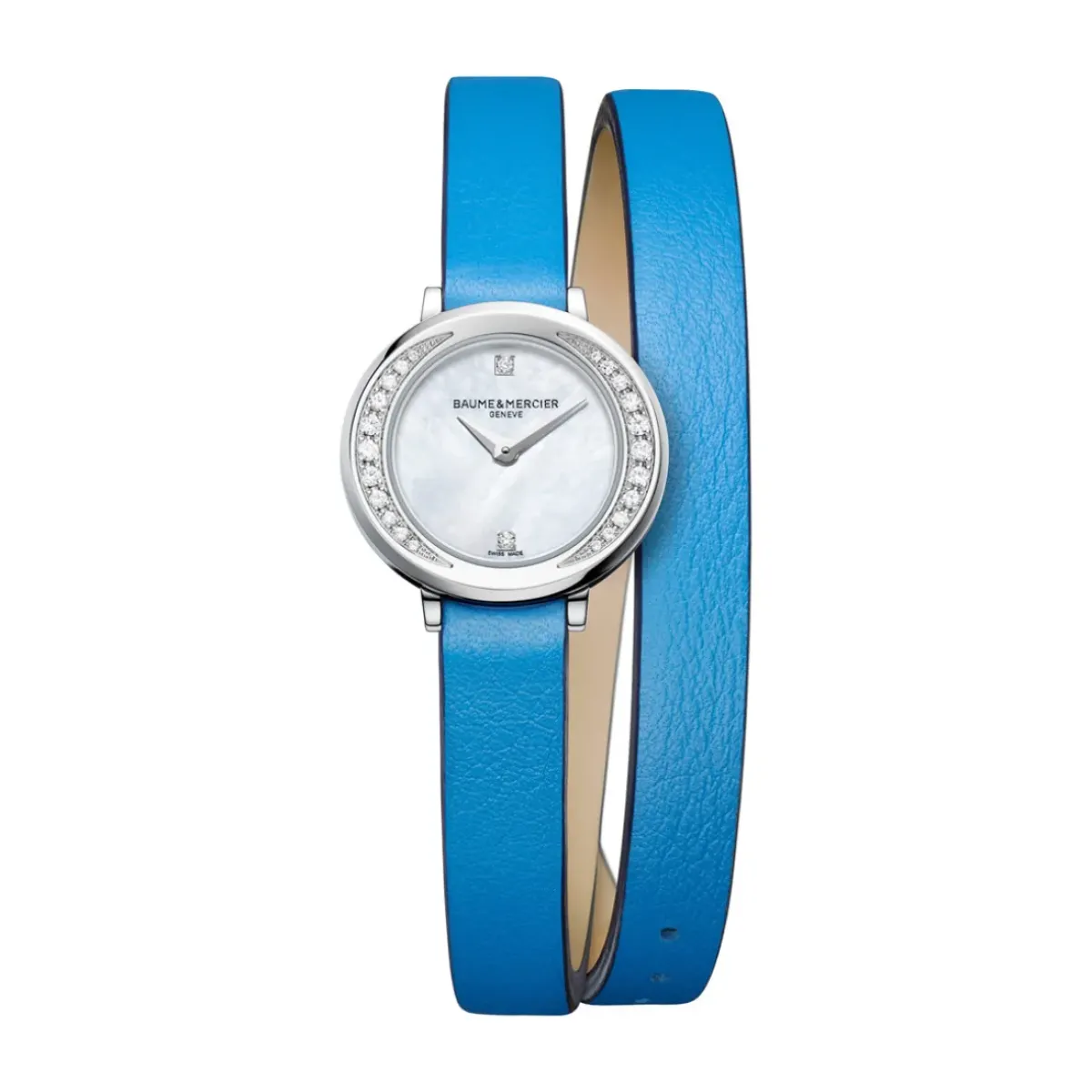 Josephs Jewelers Baume And Mercier Watches>Stainless Steel Baume & Mercier Blue Petite Promesse Watch