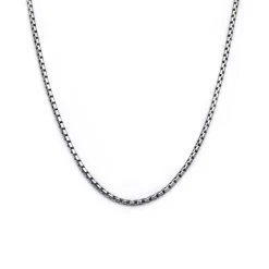 Josephs Jewelers Men’s Jewelry>Stainless Steel Oxidized 22″ Boston Chain