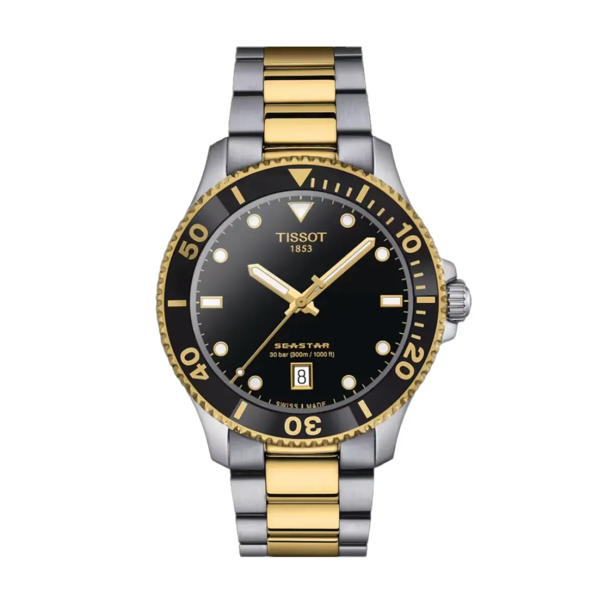 Josephs Jewelers Tissot Watches>Stainless Steel Two Tone Tissot Seastar 1000