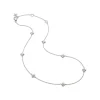 Josephs Jewelers Necklaces And Pendants>Sterling Silver and Gold Plated Flower Station Necklace