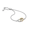 Josephs Jewelers Bracelets>Sterling Silver and Yellow Gold Plated Bevel Cirque Link Bracelet