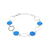 Josephs Jewelers Bracelets>Sterling Silver Blue Opal Circle Link Bracelet