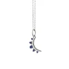 Josephs Jewelers Necklaces And Pendants>Sterling Silver Blue Sapphire Moon Pendant with Chain