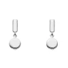 Josephs Jewelers Necklaces And Pendants>Sterling Silver Eclipse Bar Dangle Earrings