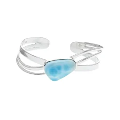 Josephs Jewelers Bracelets>Sterling Silver Freeform Larimar Cuff Bracelet