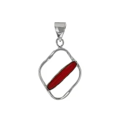 Josephs Jewelers Necklaces And Pendants>Sterling Silver Freeform Dyed Coral Pendant