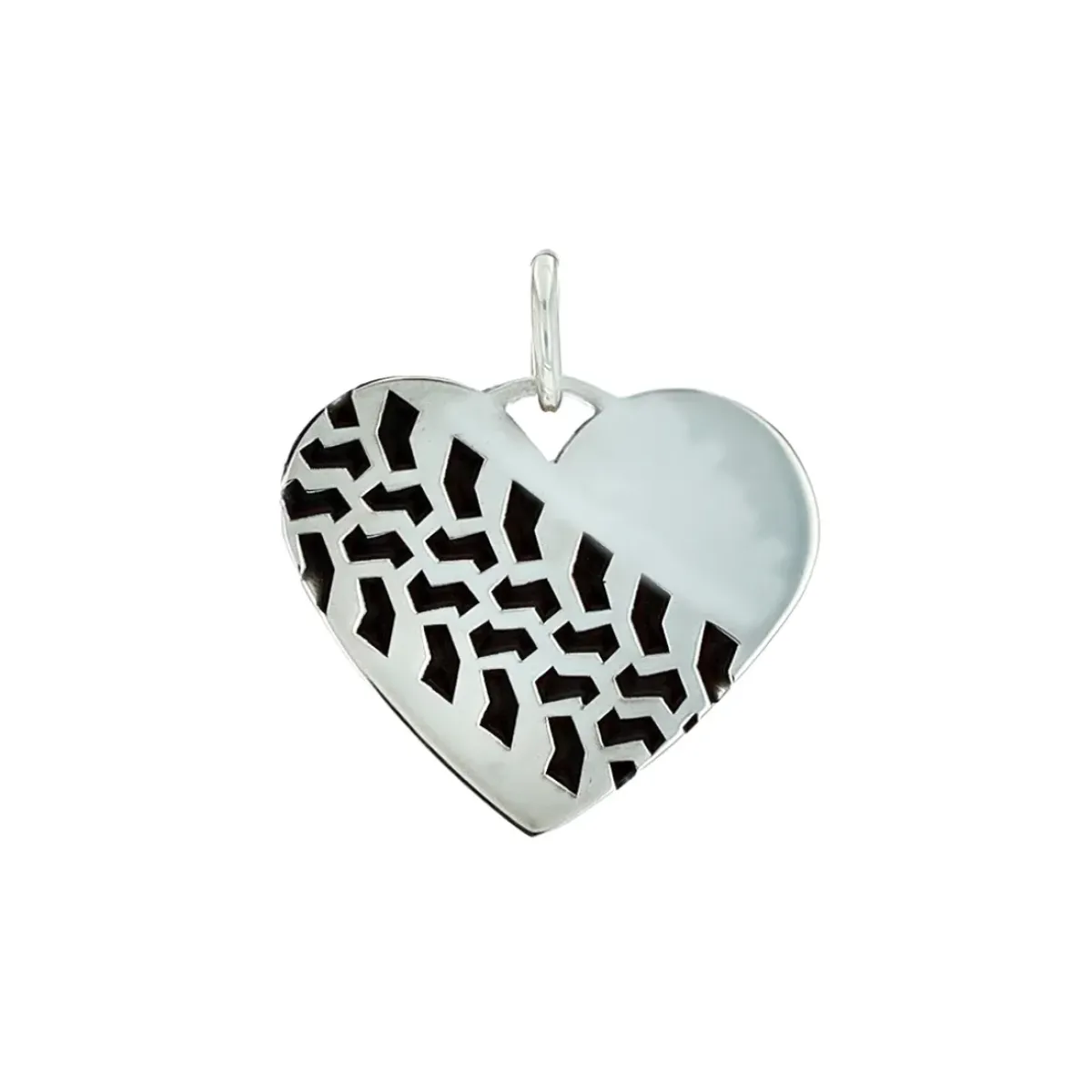 Josephs Jewelers Necklaces And Pendants>Sterling Silver Heart Tread Pendant
