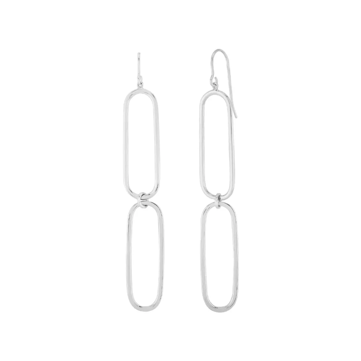 Josephs Jewelers Earrings>Sterling Silver Large Paperclip Dangle Earrings