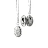 Josephs Jewelers Necklaces And Pendants>Sterling Silver Midi Starburst Locket with Chain