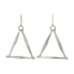Josephs Jewelers Earrings>Sterling Silver Open Triangle Drop Earrings