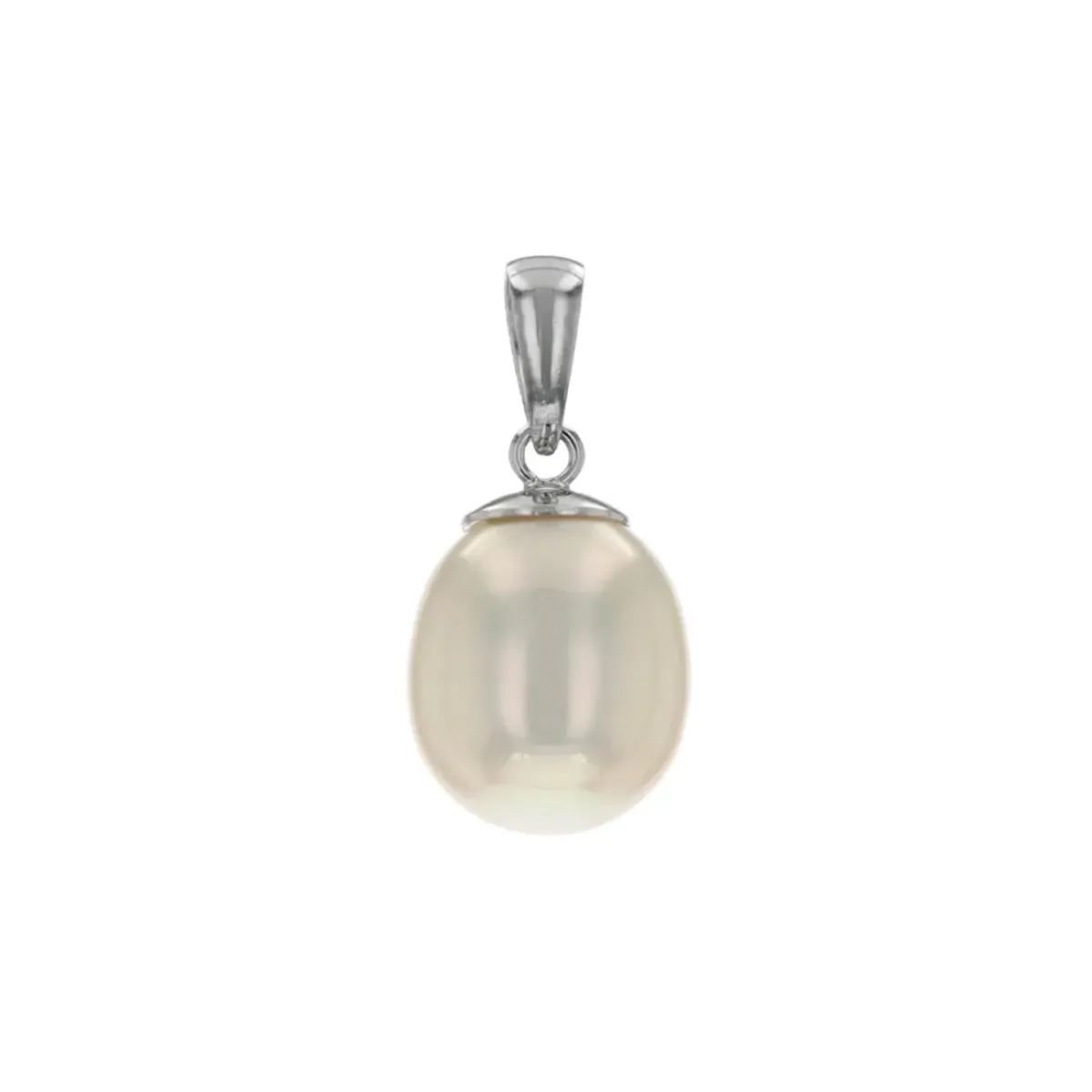 Josephs Jewelers Necklaces And Pendants>Sterling Silver Oval Pearl Pendant