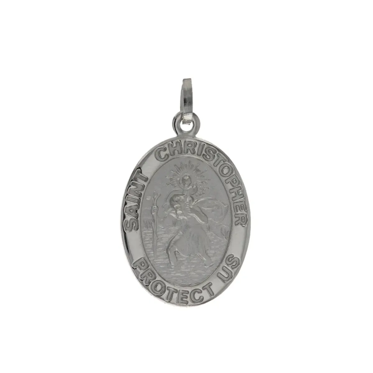 Josephs Jewelers Necklaces And Pendants>Sterling Silver Oval St. Christopher Pendant