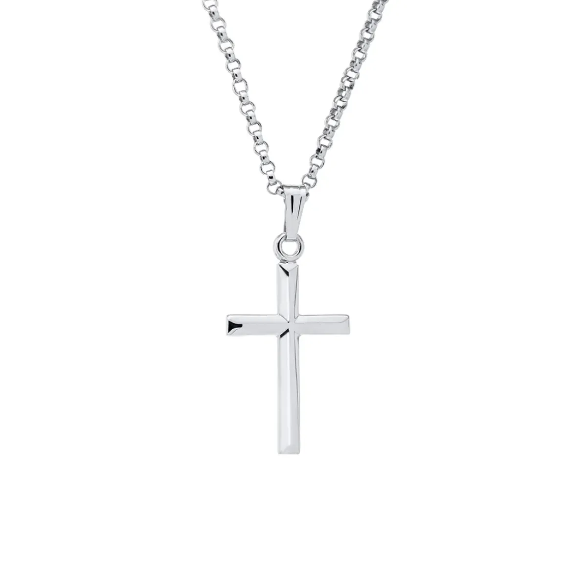 Josephs Jewelers Necklaces And Pendants>Sterling Silver Polished Cross Pendant with Chain