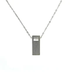 Josephs Jewelers Necklaces And Pendants>Sterling Silver Rectangular Cutout Pendant with Chain