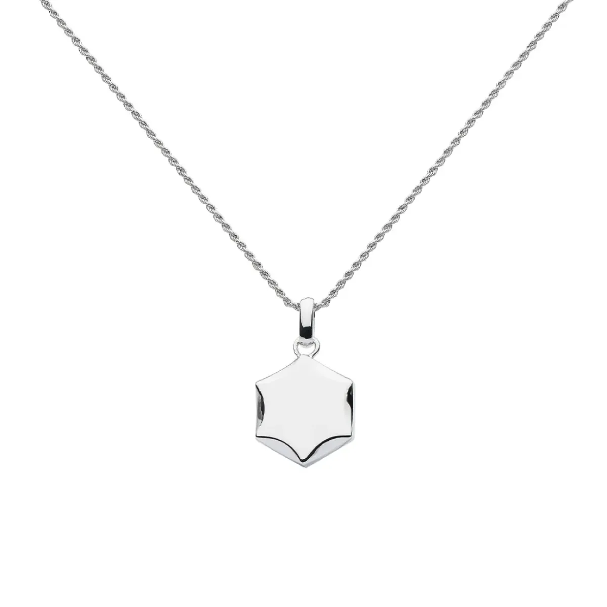 Josephs Jewelers Necklaces And Pendants>Sterling Silver Revival Hexagon Pendant with Chain