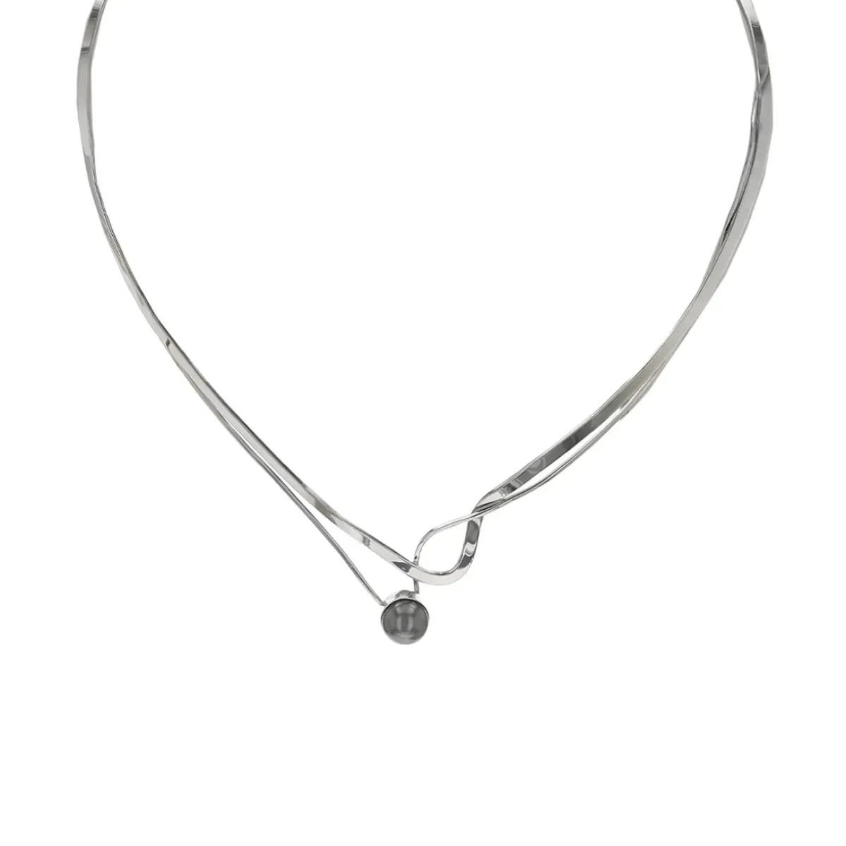 Josephs Jewelers Necklaces And Pendants>Sterling Silver Round Tahitian Pearl Cuff Necklace