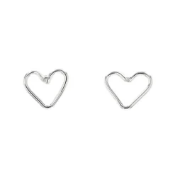 Josephs Jewelers Earrings>Sterling Silver Small Open Heart Earrings