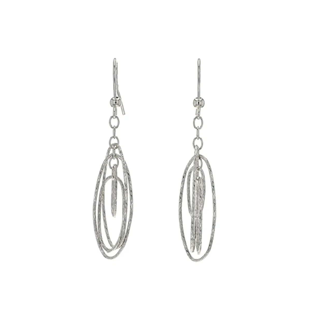 Josephs Jewelers Earrings>Sterling Silver Small Oval Orbit Earrings