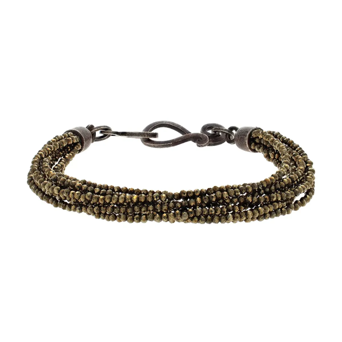 Josephs Jewelers Bracelets>Sterling Silver 5-Strand Pyrite Bracelet
