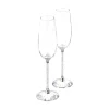 Josephs Jewelers Serveware>Swarovski – Silver Crystalline Toasting Flute Pair