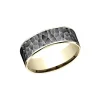Josephs Jewelers Wedding Bands For Men>Tantalum and 14K Yellow Gold Hammered Wedding Band