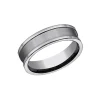 Josephs Jewelers Wedding Bands For Men>Tungsten and Satin Center Wedding Band